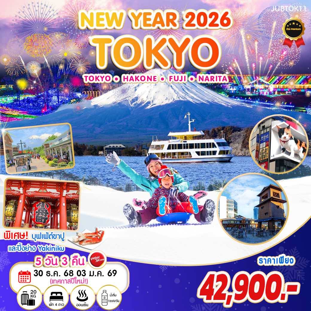 ทัวร์ญี่ปุ่น ปีใหม่ โตเกียว-ฟูจิ เทศกาล Winter illumination  5วัน 3คืน (VZ)